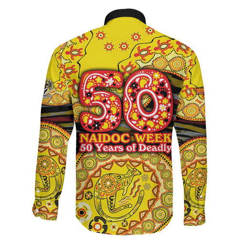 Richmond Tigers NAIDOC Week 2026 Family Matching Off Shoulder Maxi Dress and Hawaiian Shirt Australian Aboriginal Dot Art Dreamtime Pattern Style