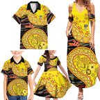 Richmond Tigers NAIDOC Week 2026 Family Matching Summer Maxi Dress and Hawaiian Shirt Australian Aboriginal Dot Art Dreamtime Pattern Style