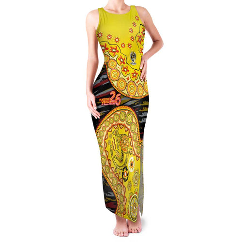 Richmond Tigers NAIDOC Week 2026 Family Matching Tank Maxi Dress and Hawaiian Shirt Australian Aboriginal Dot Art Dreamtime Pattern Style