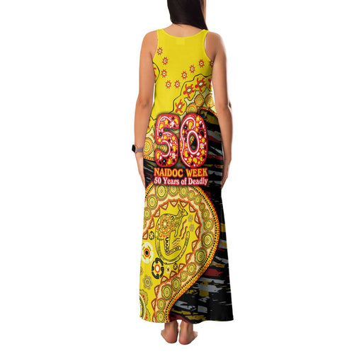Richmond Tigers NAIDOC Week 2026 Family Matching Tank Maxi Dress and Hawaiian Shirt Australian Aboriginal Dot Art Dreamtime Pattern Style