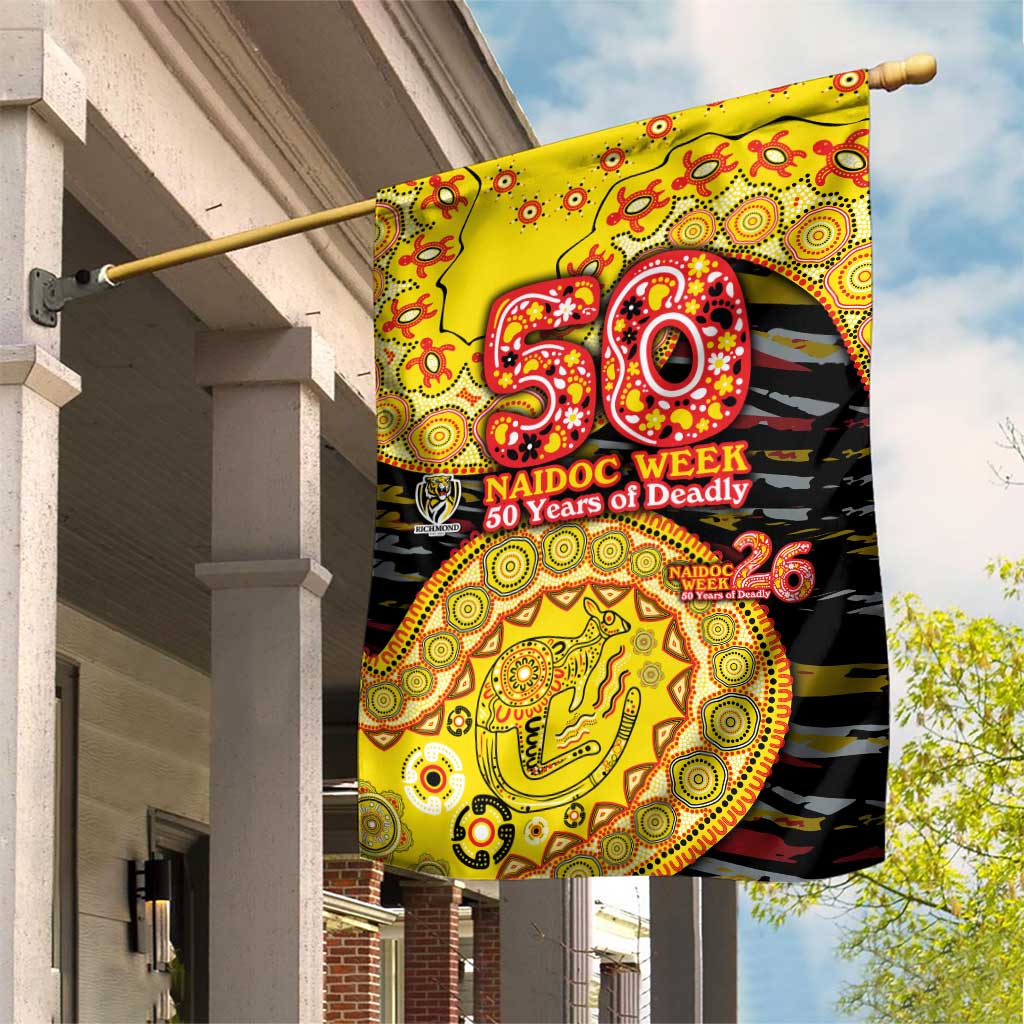 Richmond Tigers NAIDOC Week 2026 Garden Flag Australian Aboriginal Dot Art Dreamtime Pattern Style