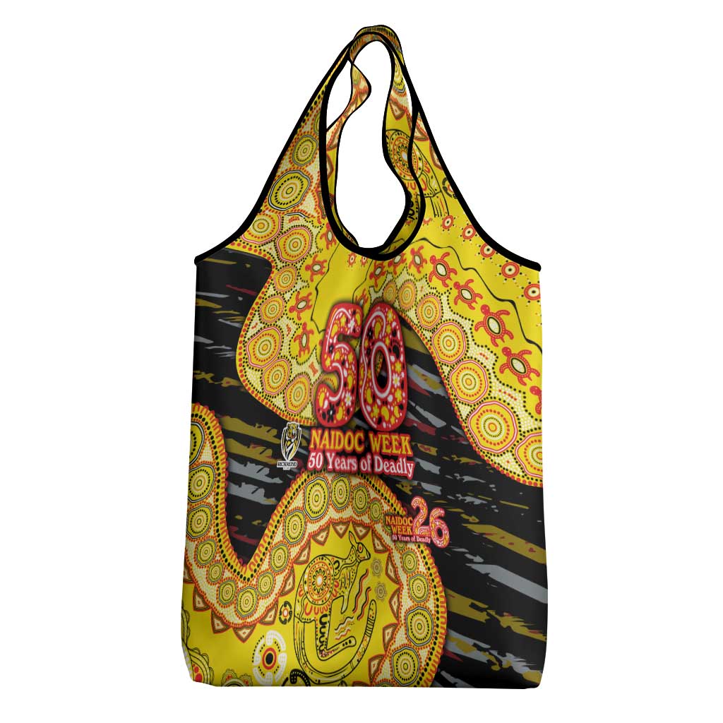 Richmond Tigers NAIDOC Week 2026 Grocery Bag Australian Aboriginal Dot Art Dreamtime Pattern Style