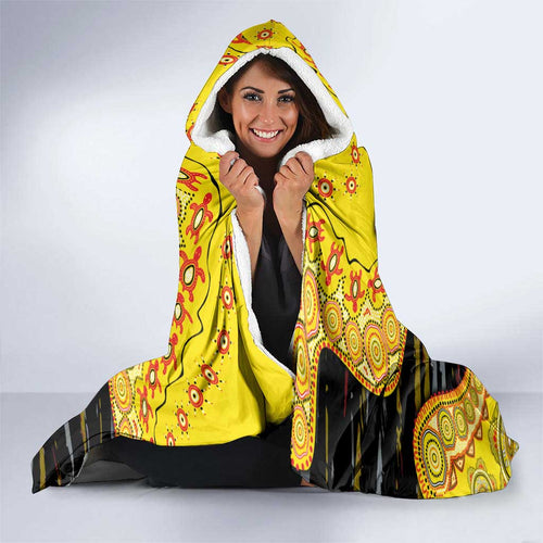 Richmond Tigers NAIDOC Week 2026 Hooded Blanket Australian Aboriginal Dot Art Dreamtime Pattern Style
