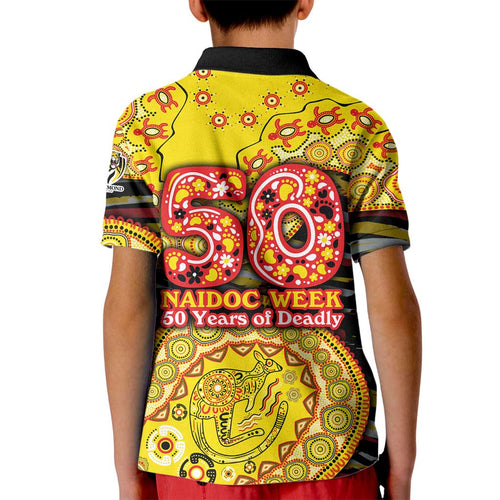 Richmond Tigers NAIDOC Week 2026 Kid Polo Shirt Australian Aboriginal Dot Art Dreamtime Pattern Style