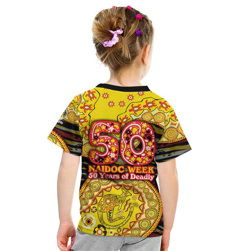 Richmond Tigers NAIDOC Week 2026 Kid T Shirt Australian Aboriginal Dot Art Dreamtime Pattern Style