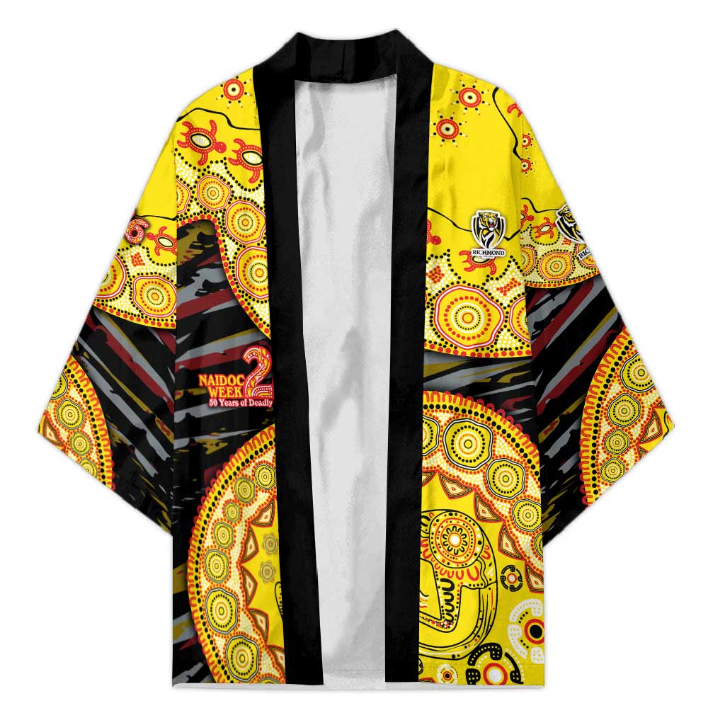 Richmond Tigers NAIDOC Week 2026 Kimono Australian Aboriginal Dot Art Dreamtime Pattern Style