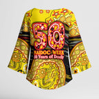 Richmond Tigers NAIDOC Week 2026 Kimono Sleeve Blouse Australian Aboriginal Dot Art Dreamtime Pattern Style
