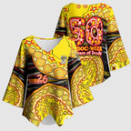 Richmond Tigers NAIDOC Week 2026 Kimono Sleeve Blouse Australian Aboriginal Dot Art Dreamtime Pattern Style