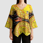Richmond Tigers NAIDOC Week 2026 Kimono Sleeve Blouse Australian Aboriginal Dot Art Dreamtime Pattern Style