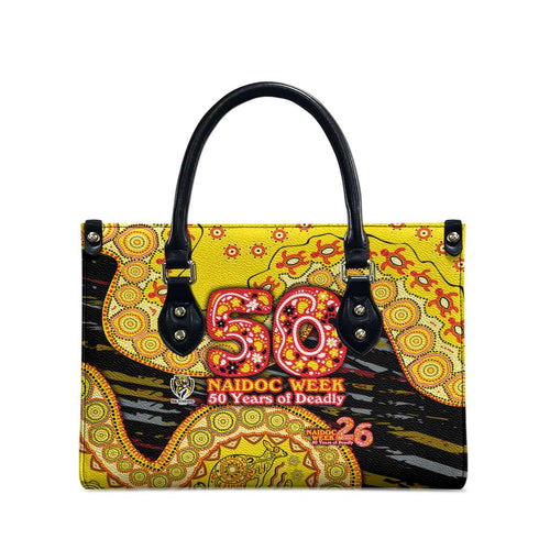 Richmond Tigers NAIDOC Week 2026 Leather Bag Australian Aboriginal Dot Art Dreamtime Pattern Style