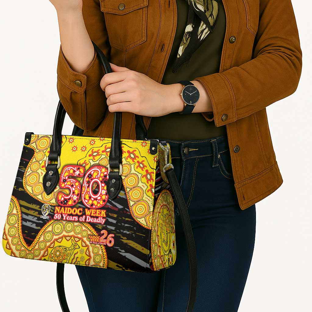 Richmond Tigers NAIDOC Week 2026 Leather Bag Australian Aboriginal Dot Art Dreamtime Pattern Style