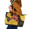 Richmond Tigers NAIDOC Week 2026 Leather Tote Bag Australian Aboriginal Dot Art Dreamtime Pattern Style