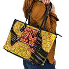 Richmond Tigers NAIDOC Week 2026 Leather Tote Bag Australian Aboriginal Dot Art Dreamtime Pattern Style