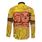 Richmond Tigers NAIDOC Week 2026 Long Sleeve Button Shirt Australian Aboriginal Dot Art Dreamtime Pattern Style