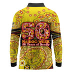 Richmond Tigers NAIDOC Week 2026 Long Sleeve Polo Shirt Australian Aboriginal Dot Art Dreamtime Pattern Style
