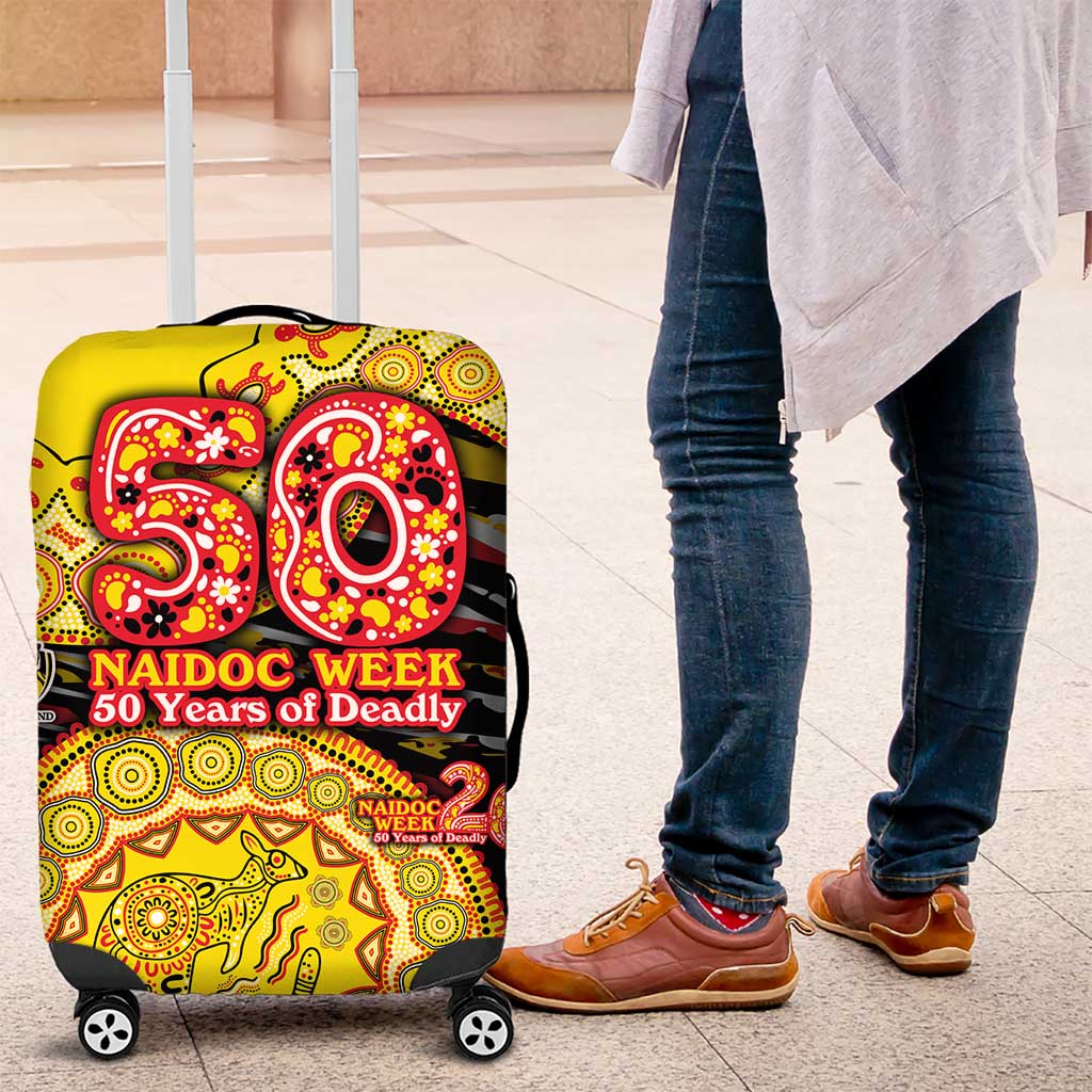 Richmond Tigers NAIDOC Week 2026 Luggage Cover Australian Aboriginal Dot Art Dreamtime Pattern Style