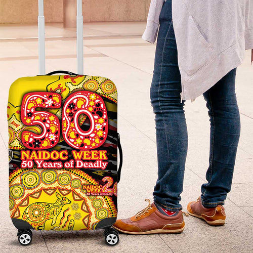 Richmond Tigers NAIDOC Week 2026 Luggage Cover Australian Aboriginal Dot Art Dreamtime Pattern Style