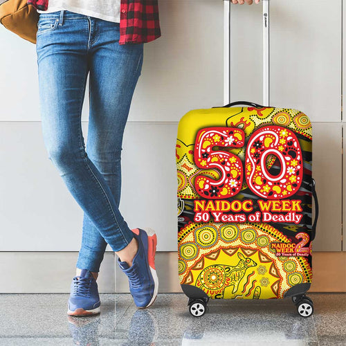 Richmond Tigers NAIDOC Week 2026 Luggage Cover Australian Aboriginal Dot Art Dreamtime Pattern Style