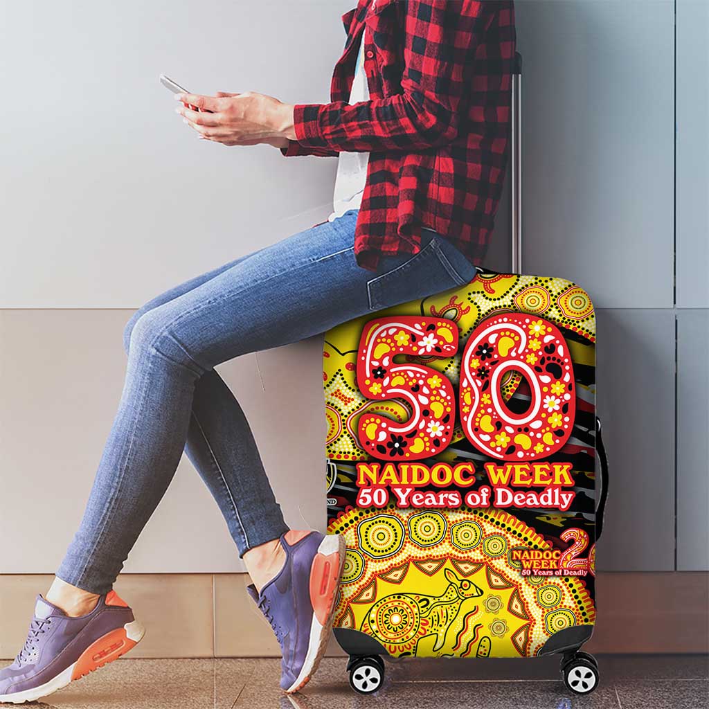 Richmond Tigers NAIDOC Week 2026 Luggage Cover Australian Aboriginal Dot Art Dreamtime Pattern Style