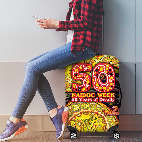 Richmond Tigers NAIDOC Week 2026 Luggage Cover Australian Aboriginal Dot Art Dreamtime Pattern Style