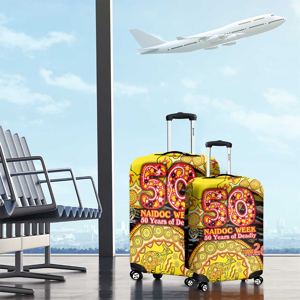 Richmond Tigers NAIDOC Week 2026 Luggage Cover Australian Aboriginal Dot Art Dreamtime Pattern Style