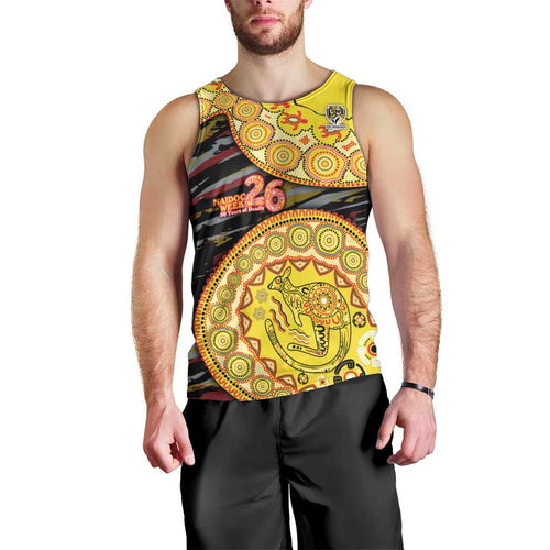 Richmond Tigers NAIDOC Week 2026 Men Tank Top Australian Aboriginal Dot Art Dreamtime Pattern Style