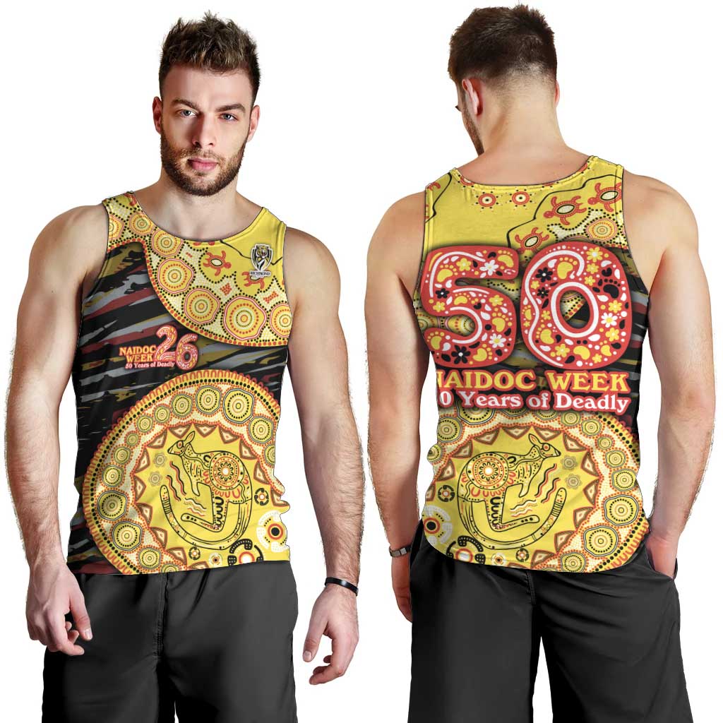 Richmond Tigers NAIDOC Week 2026 Men Tank Top Australian Aboriginal Dot Art Dreamtime Pattern Style