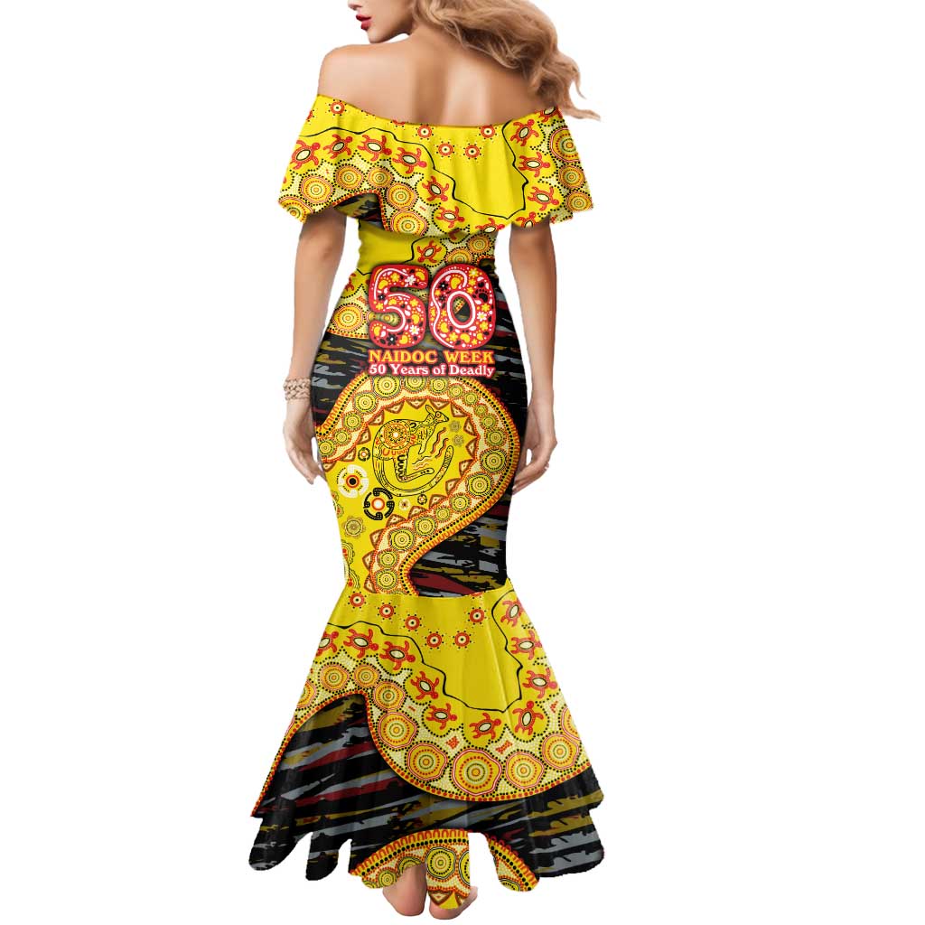 Richmond Tigers NAIDOC Week 2026 Mermaid Dress Australian Aboriginal Dot Art Dreamtime Pattern Style