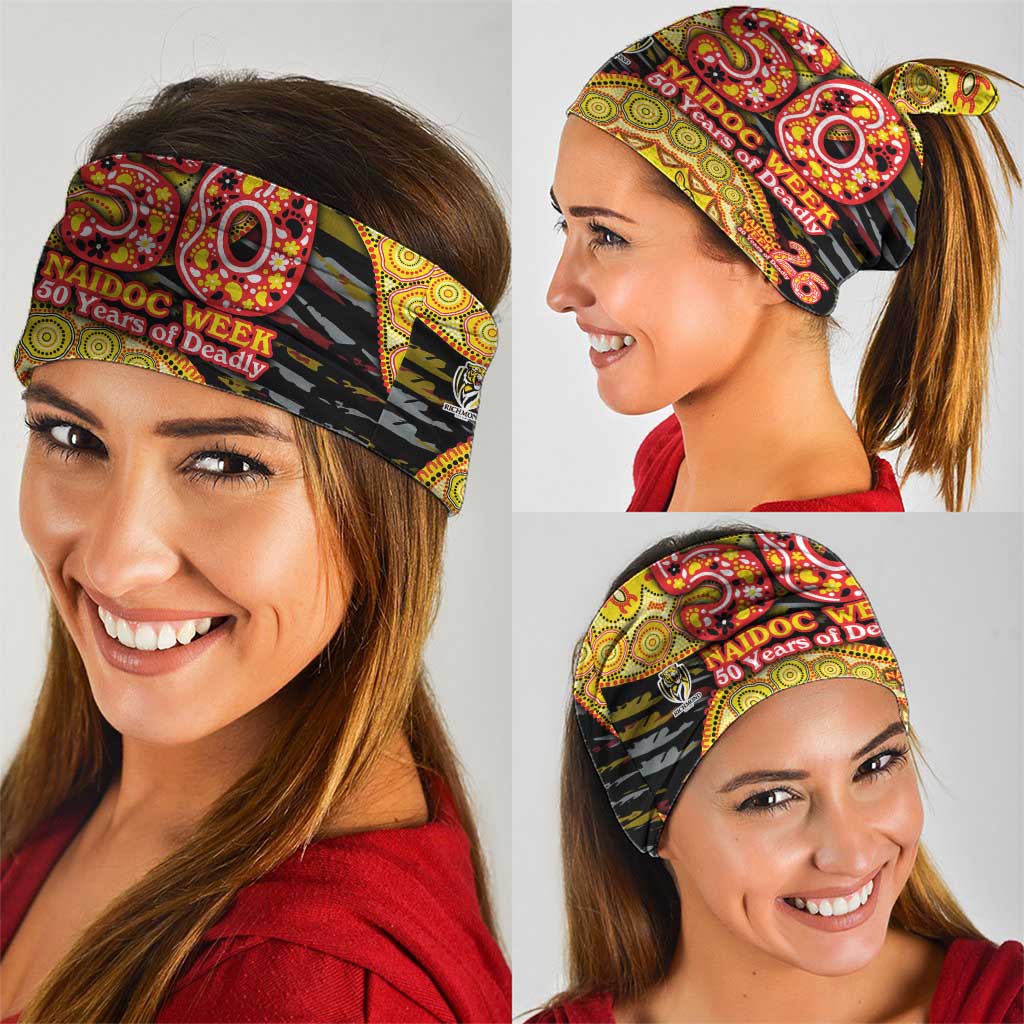 Richmond Tigers NAIDOC Week 2026 Neck Gaiter Australian Aboriginal Dot Art Dreamtime Pattern Style