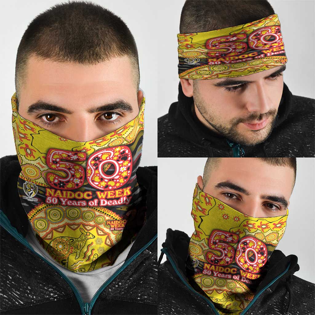 Richmond Tigers NAIDOC Week 2026 Neck Gaiter Australian Aboriginal Dot Art Dreamtime Pattern Style