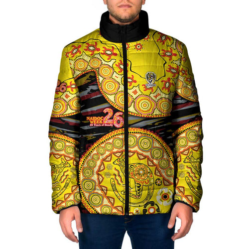 Richmond Tigers NAIDOC Week 2026 Padded Jacket Australian Aboriginal Dot Art Dreamtime Pattern Style