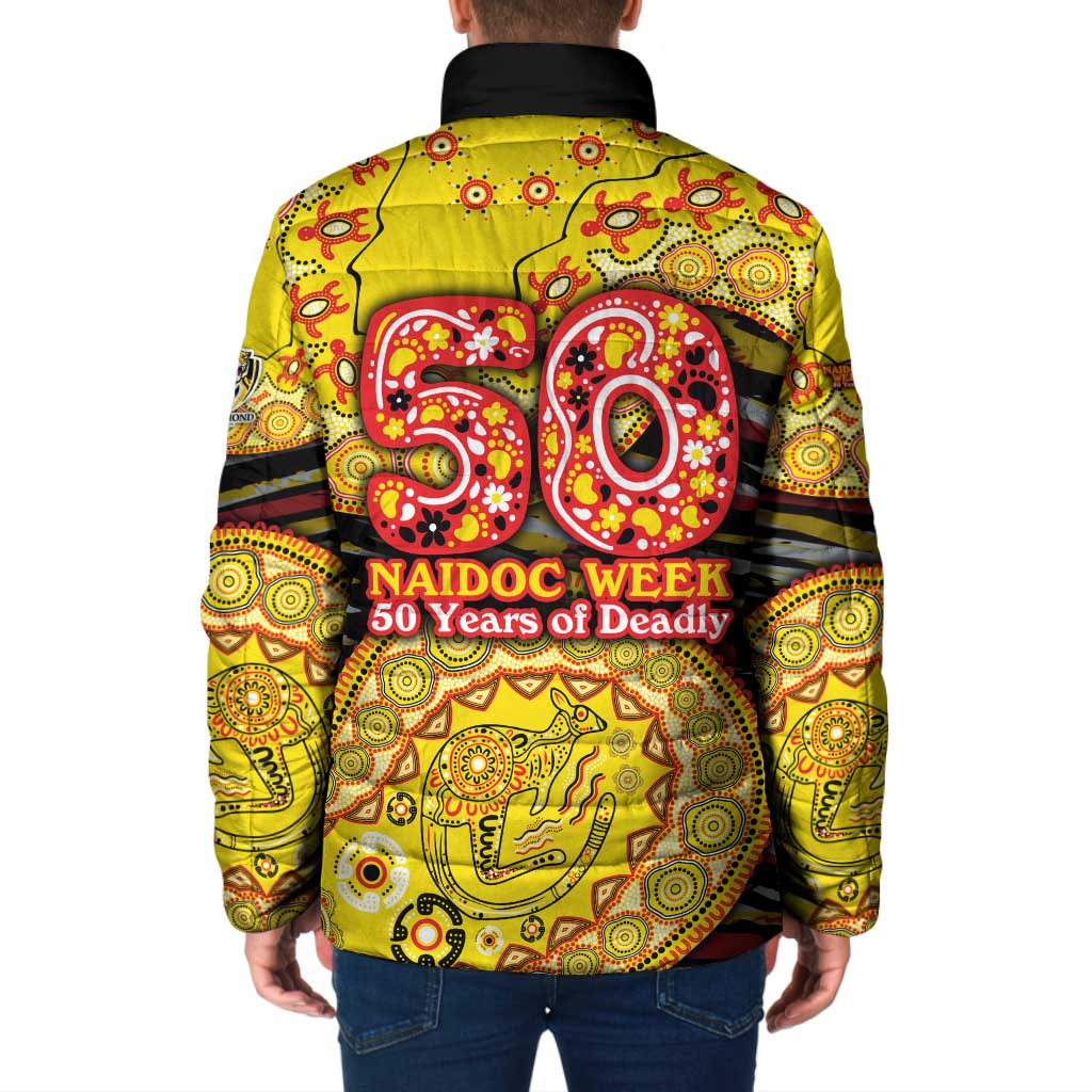Richmond Tigers NAIDOC Week 2026 Padded Jacket Australian Aboriginal Dot Art Dreamtime Pattern Style