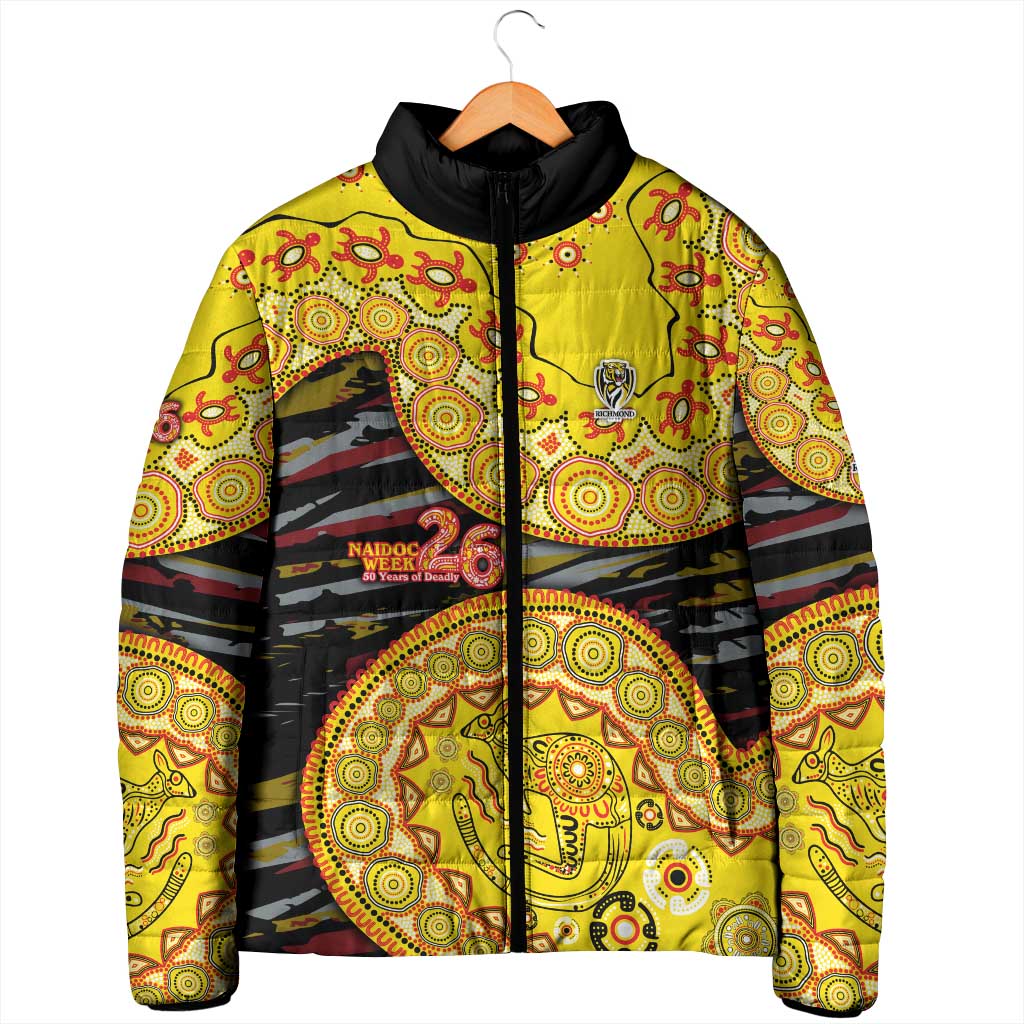 Richmond Tigers NAIDOC Week 2026 Padded Jacket Australian Aboriginal Dot Art Dreamtime Pattern Style