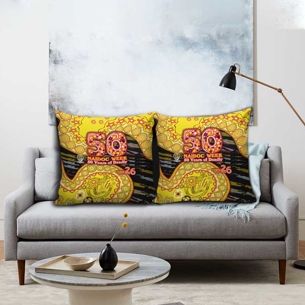 Richmond Tigers NAIDOC Week 2026 Pillow Cover Australian Aboriginal Dot Art Dreamtime Pattern Style