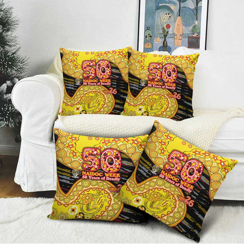 Richmond Tigers NAIDOC Week 2026 Pillow Cover Australian Aboriginal Dot Art Dreamtime Pattern Style