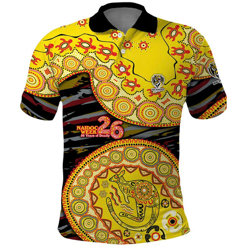 Richmond Tigers NAIDOC Week 2026 Polo Shirt Australian Aboriginal Dot Art Dreamtime Pattern Style