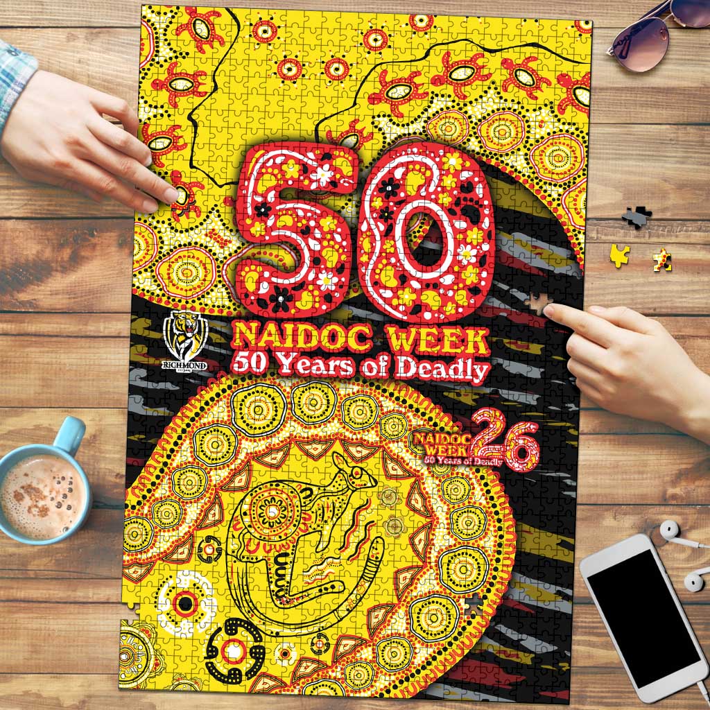 Richmond Tigers NAIDOC Week 2026 Puzzle Australian Aboriginal Dot Art Dreamtime Pattern Style