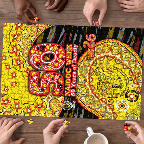 Richmond Tigers NAIDOC Week 2026 Puzzle Australian Aboriginal Dot Art Dreamtime Pattern Style