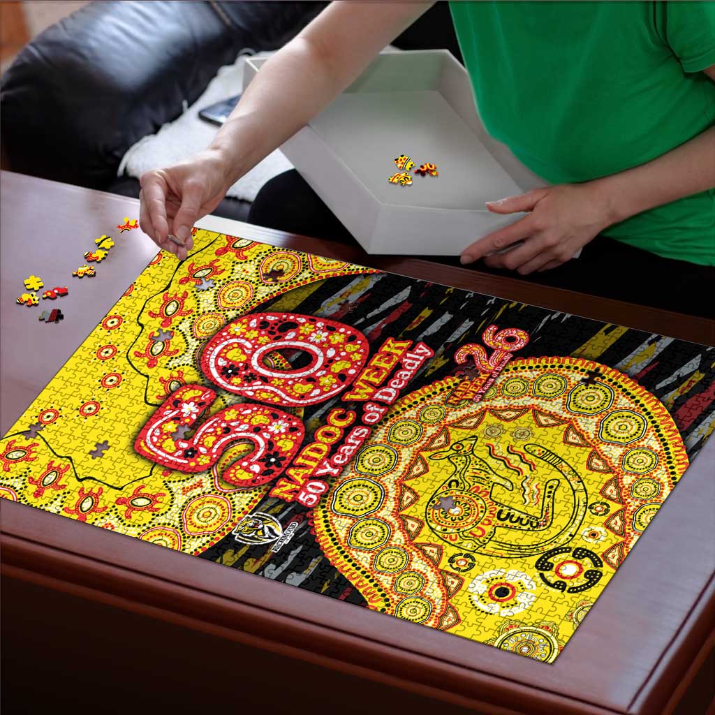 Richmond Tigers NAIDOC Week 2026 Puzzle Australian Aboriginal Dot Art Dreamtime Pattern Style