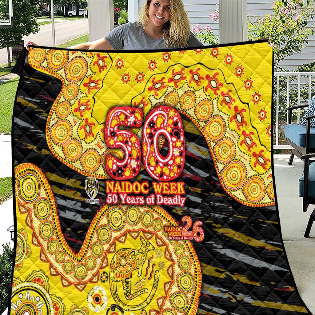 Richmond Tigers NAIDOC Week 2026 Quilt Australian Aboriginal Dot Art Dreamtime Pattern Style