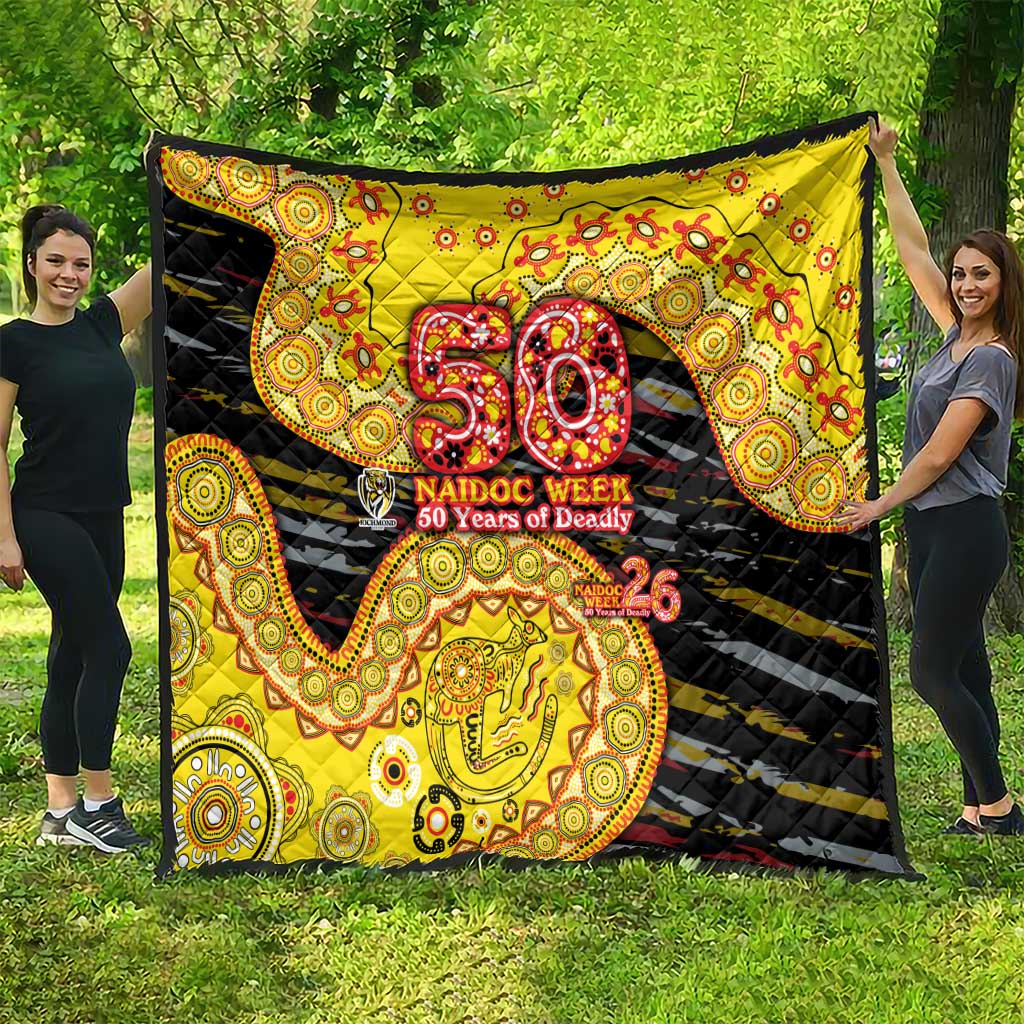 Richmond Tigers NAIDOC Week 2026 Quilt Australian Aboriginal Dot Art Dreamtime Pattern Style