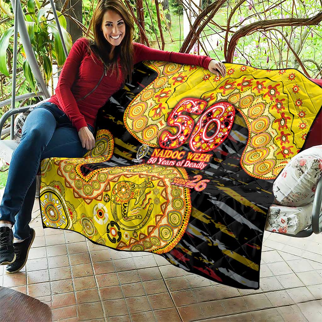 Richmond Tigers NAIDOC Week 2026 Quilt Australian Aboriginal Dot Art Dreamtime Pattern Style