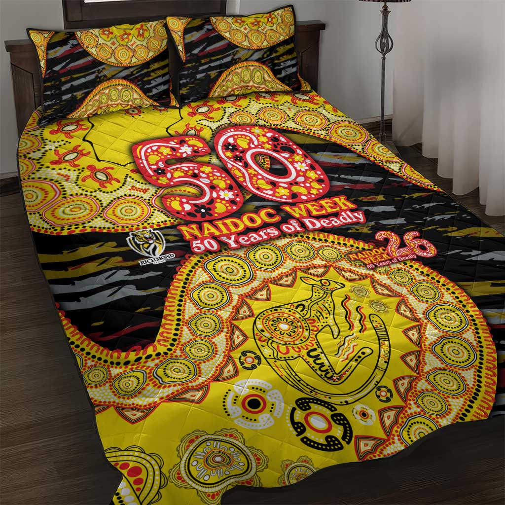 Richmond Tigers NAIDOC Week 2026 Quilt Bed Set Australian Aboriginal Dot Art Dreamtime Pattern Style