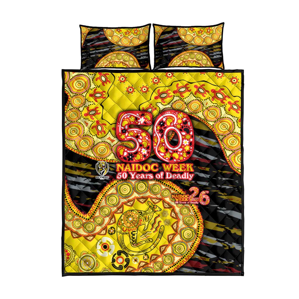 Richmond Tigers NAIDOC Week 2026 Quilt Bed Set Australian Aboriginal Dot Art Dreamtime Pattern Style