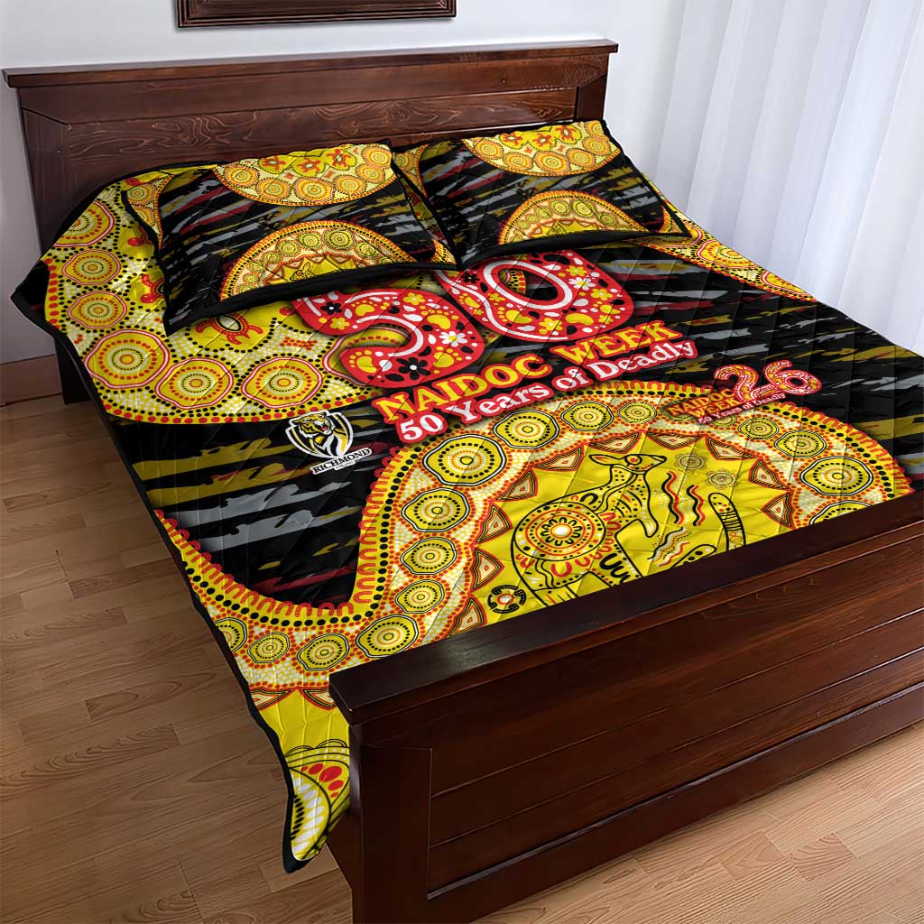 Richmond Tigers NAIDOC Week 2026 Quilt Bed Set Australian Aboriginal Dot Art Dreamtime Pattern Style