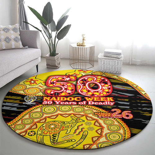 Richmond Tigers NAIDOC Week 2026 Round Carpet Australian Aboriginal Dot Art Dreamtime Pattern Style