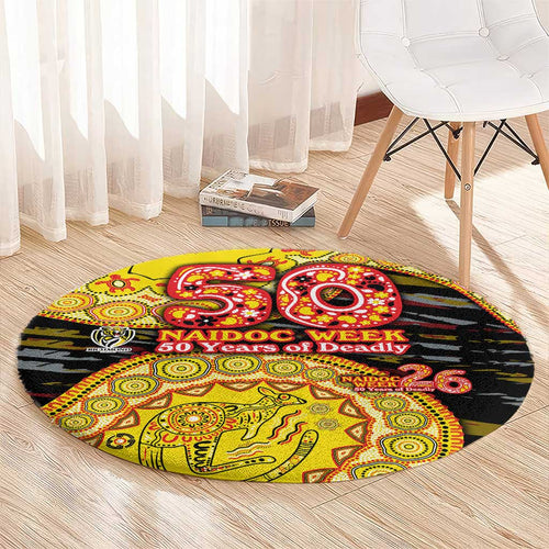 Richmond Tigers NAIDOC Week 2026 Round Carpet Australian Aboriginal Dot Art Dreamtime Pattern Style