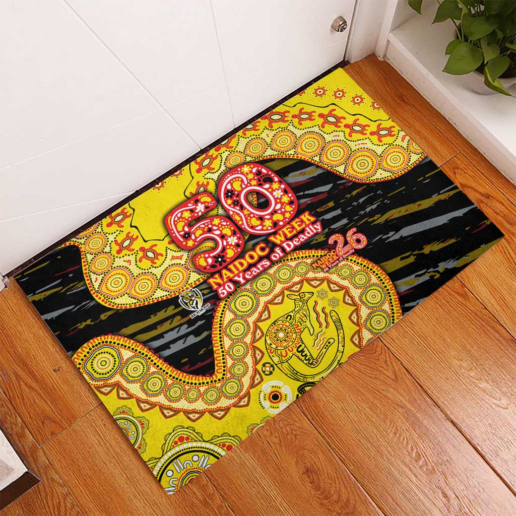 Richmond Tigers NAIDOC Week 2026 Rubber Doormat Australian Aboriginal Dot Art Dreamtime Pattern Style