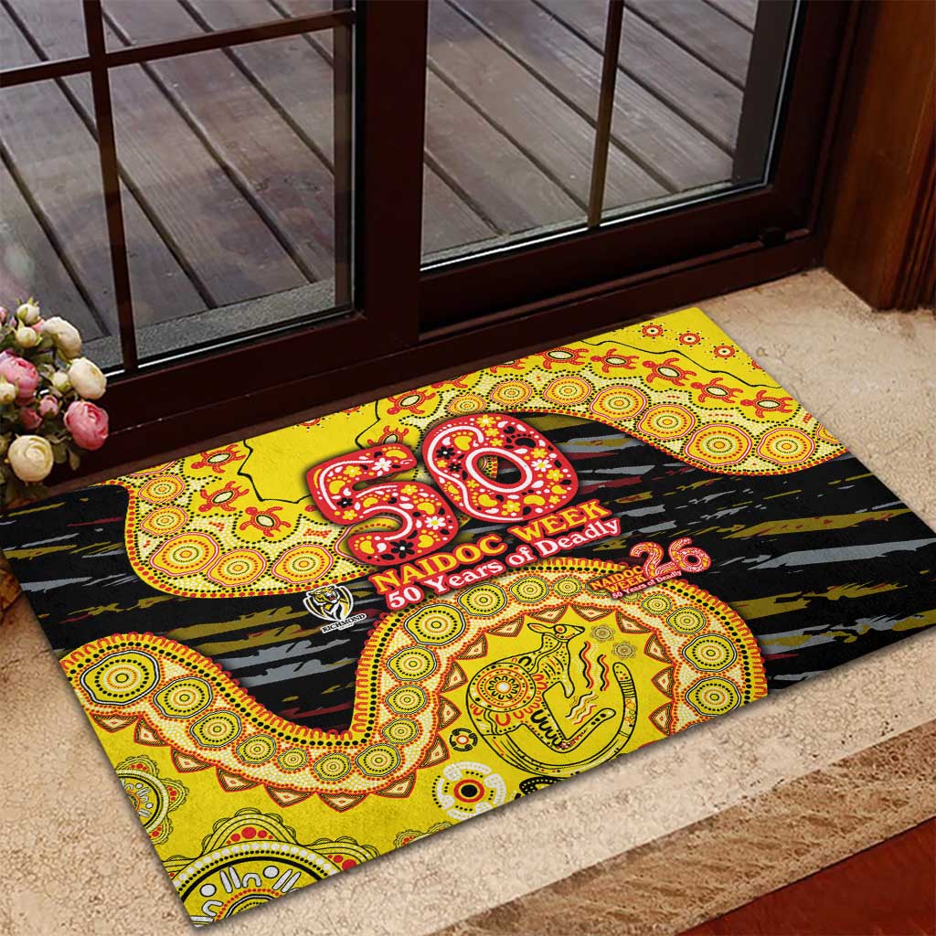 Richmond Tigers NAIDOC Week 2026 Rubber Doormat Australian Aboriginal Dot Art Dreamtime Pattern Style