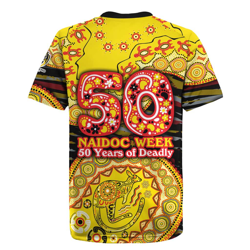 Richmond Tigers NAIDOC Week 2026 Rugby Jersey Australian Aboriginal Dot Art Dreamtime Pattern Style